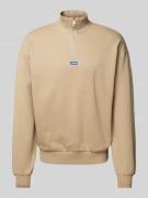 Hugo Blue Sweatshirt mit Stehkragen Modell 'Neeler' in Beige, Größe L