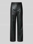 MaxMara Leisure Straight Fit Stoffhose in Leder-Optik Modell 'STRUZZO'...