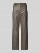 MaxMara Leisure Straight Fit Stoffhose in Leder-Optik Modell 'STRUZZO'...