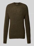 Forét Strickpullover mit Rundhalsausschnitt Modell 'ALPINE' in Khaki, ...