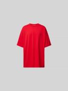 VETEMENTS Oversized T-Shirt mit Label-Stitching in Rot, Größe L