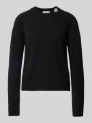 Bash Strickpullover aus Alpaka-Leinen-Mix Modell 'JUMPER' in Black, Gr...