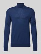 Christian Berg Men Strickpullover mit Rollkragen in Dunkelblau Melange...