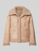 FREE/QUENT Sherpa Jacket mit Teilungsnähten Modell 'Lamby' in Taupe, G...