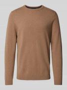 Christian Berg Men Strickpullover mit Rundhalsausschnitt in Camel Mela...