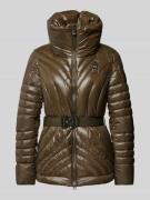 Blauer Usa Steppjacke mit Stehkragen in Khaki, Größe L