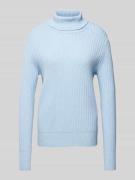 Christian Berg Woman Strickpullover mit Rollkragen in Hellblau Melange...