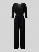 ZABAIONE Jumpsuit mit Bindegürtel Modell 'Romper' in Black, Größe L