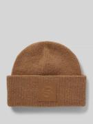 BOSS Beanie mit Label-Detail Modell 'Laru' in Camel, Größe 1