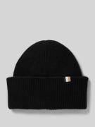 BOSS Beanie mit Label-Detail Modell 'Laura' in Black, Größe 1