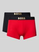 BOSS Trunks mit elastischem Logo-Bund im 2er-Pack in Rot, Größe L