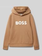 Boss Hoodie mit Kapuze in Beige, Größe 140