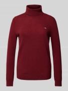 Gant Strickpullover mit Rollkragen Modell 'EXTRAFINE' in Bordeaux, Grö...