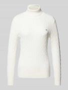 Gant Strickpullover mit Rollkragen in Offwhite, Größe L