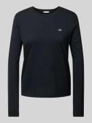 Gant Longsleeve mit Label-Stitching in Black, Größe L