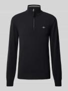 Gant Strickpullover mit Label-Stitching Modell 'SUPERFINE' in Black, G...