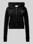 Juicy Couture Sweatjacke mit Kapuze Modell 'MADISON' in Black, Größe L