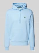 Lacoste Regular Fit Hoodie mit Baumwolle in Hellblau, Größe L