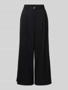 MORE Wide Leg Bundfaltenhose mit Gürtelschlaufen in Black, Größe 34