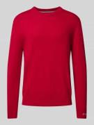 Pepe Jeans Strickpullover mit Rundhalsausschnitt Modell 'Andre' in Rot...