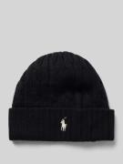 POLO RALPH LAUREN Beanie mit Label-Stitching in Black, Größe 1