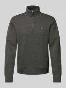 POLO RALPH LAUREN Sweatshirt mit Troyer-Kragen in Anthrazit Melange, G...