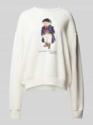 POLO RALPH LAUREN Sweatshirt mit Motiv-Print in Beige Melange, Größe M