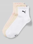 Puma Socken mit Feinripp im 3er-Pack in Beige, Größe 35-38