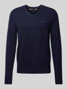 Tommy Hilfiger Strickpullover mit Logo-Stitching Modell 'PIMA' in Mari...