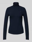 Tommy Hilfiger Slim Fit Longsleeve mit Rollkragen in Marine, Größe L