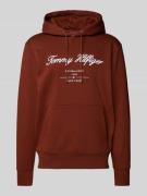 Tommy Hilfiger Hoodie mit Label-Stitching in Hellbraun, Größe L