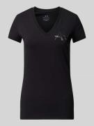 ARMANI EXCHANGE T-Shirt mit Label-Print in Black, Größe L