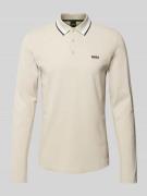 BOSS Green Regular Fit Poloshirt mit Label-Stitching in Beige, Größe L