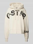 G-Star Raw Oversized Hoodie mit Label-Statement in Ecru, Größe M