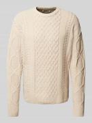 Scotch & Soda Strickpullover mit Rundhalsausschnitt in Beige, Größe L