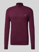 Scotch & Soda Strickpullover mit Rollkragen in Bordeaux, Größe L