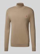 Scotch & Soda Strickpullover mit Rollkragen in Beige, Größe L