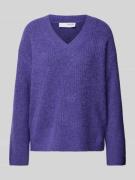 Selected Femme Strickpullover mit V-Ausschnitt Modell 'ALVIA' in Blau ...