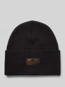 Superdry Beanie mit Label-Patch Modell 'WORKWEAR' in Black, Größe 1