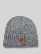 camel active Beanie aus Woll-Mix mit Label-Patch in Hellgrau Melange, ...