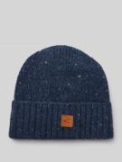 camel active Beanie aus Woll-Mix mit Label-Patch in Marine Melange, Gr...