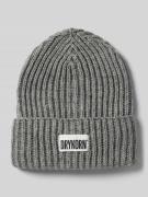 Drykorn Beanie mit Label-Patch Modell 'SEANIA' in Mittelgrau, Größe 1