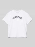 Jack & Jones T-Shirt mit Label-Print Modell 'CALEB' in Weiss, Größe 14...