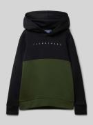 Jack & Jones Hoodie mit Label-Print Modell 'STAR' in Black, Größe 140