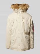 Alpha Industries Parka mit Stehkragen in Offwhite, Größe L