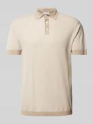 Lindbergh Slim Fit Poloshirt mit Knopfleiste in Beige, Größe L