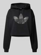 adidas Originals Cropped Hoodie mit Kapuze in Black, Größe L