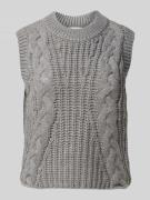 Vero Moda Regular Fit Pullunder mit Wollanteil und Zopfstrickmuster Mo...