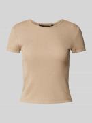 Vero Moda Kurzarm T-Shirt mit Metall-Effekt-Garn Modell 'CHLOE' in Sil...