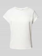 Vila Blusenshirt mit Rundhalsausschnitt Modell 'VIELLETTE' in Weiss, G...